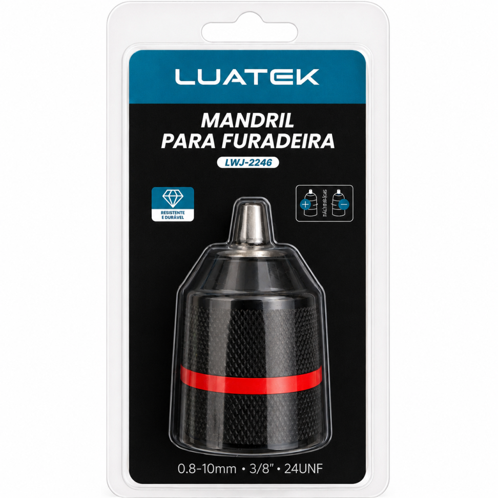 Mandril Metálico de Precisão para Furadeira / Parafusadeira