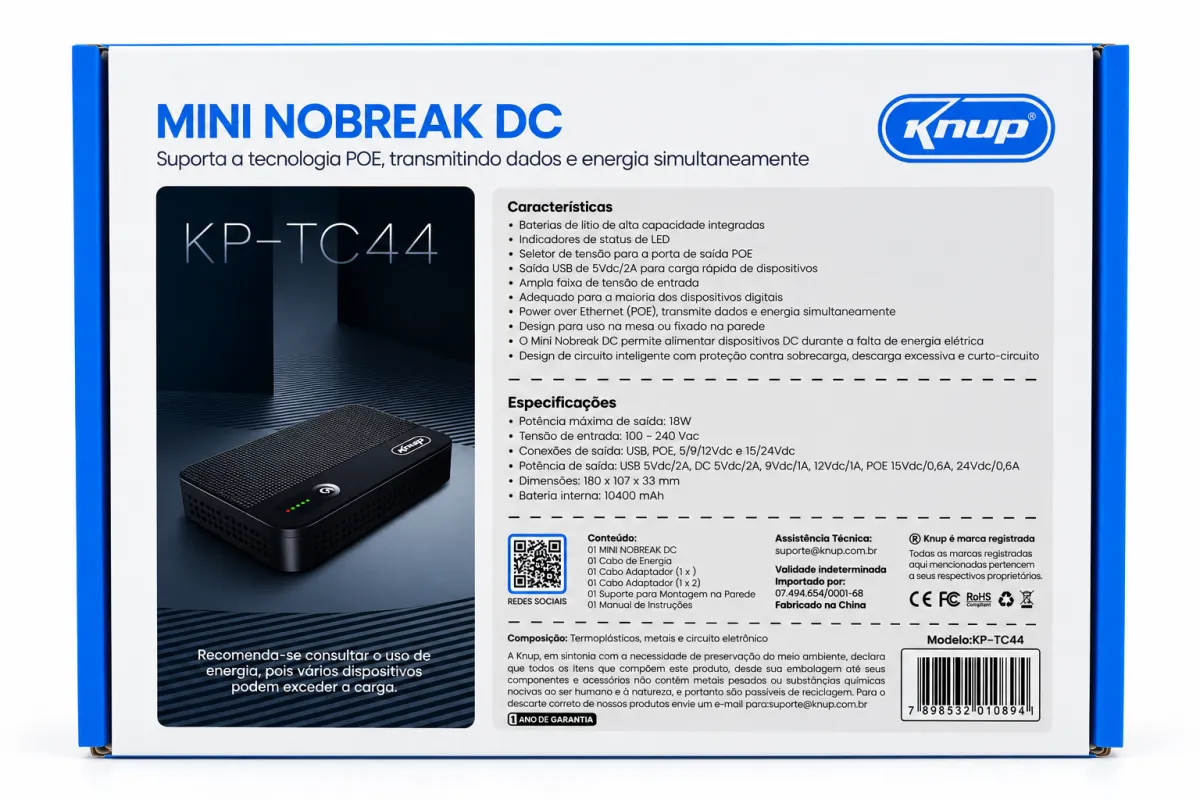 Nobreak Multifuncional Portátil - Preto