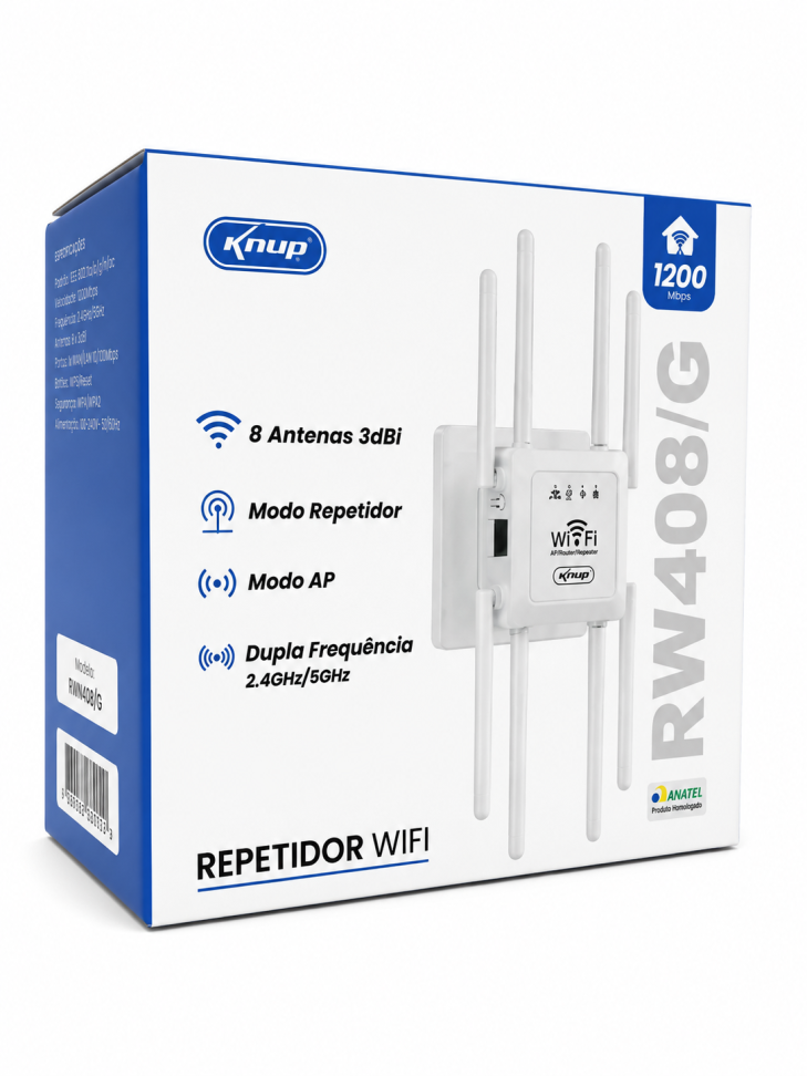 Repetidor WiFi 8 Antenas Gigabit - 1200Mbps