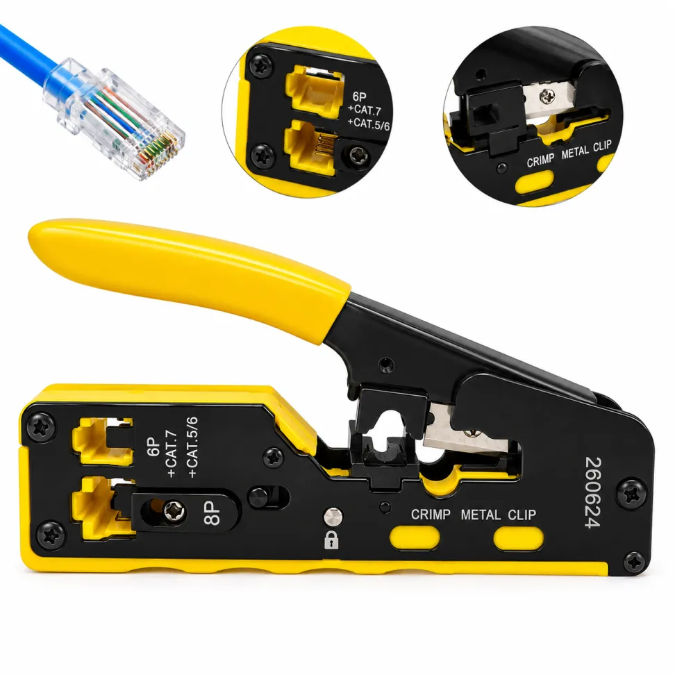 Alicate de Crimpar RJ45 Vazado - Amarelo