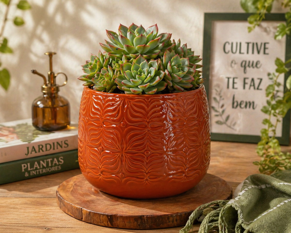 Vaso tipo cachepot de porcelana 19 X 15 cm - #3
