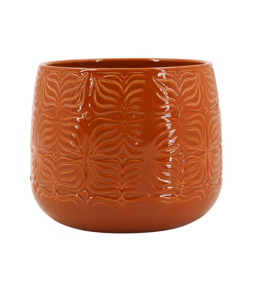 Vaso tipo cachepot de porcelana 19 X 15 cm