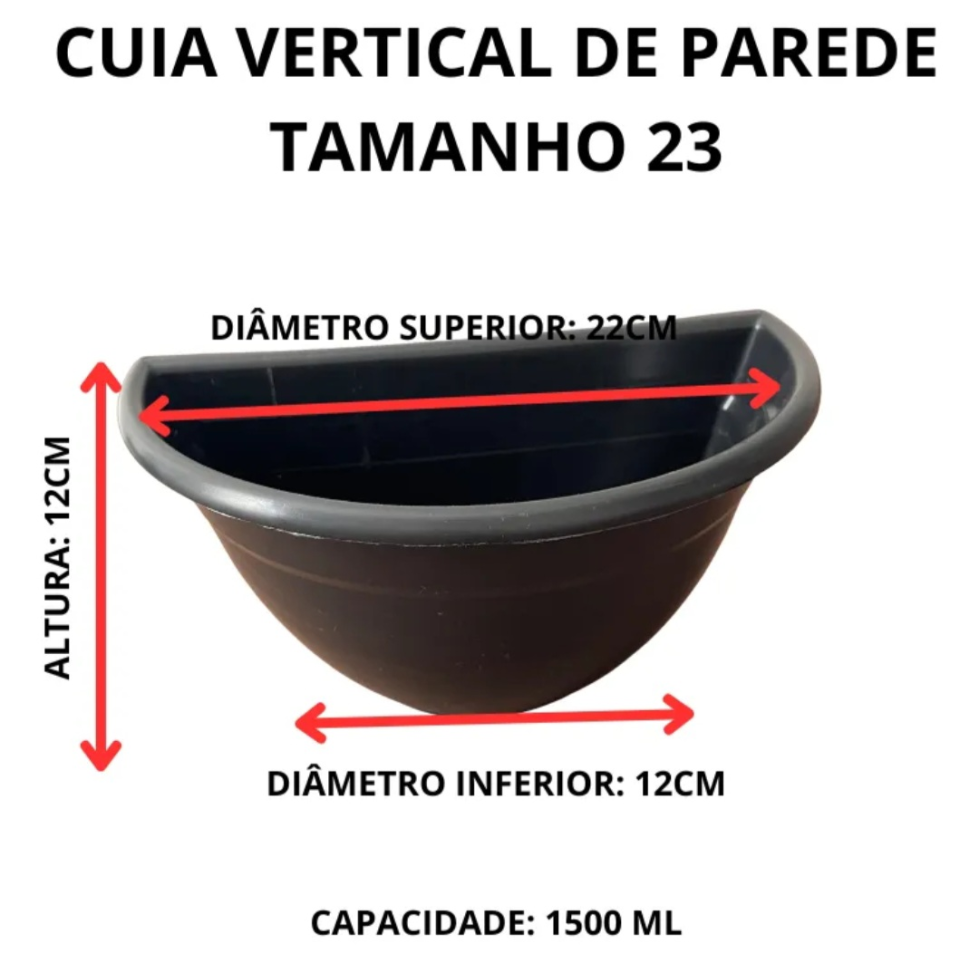 Cuia vertical parede 23 - preto - #5