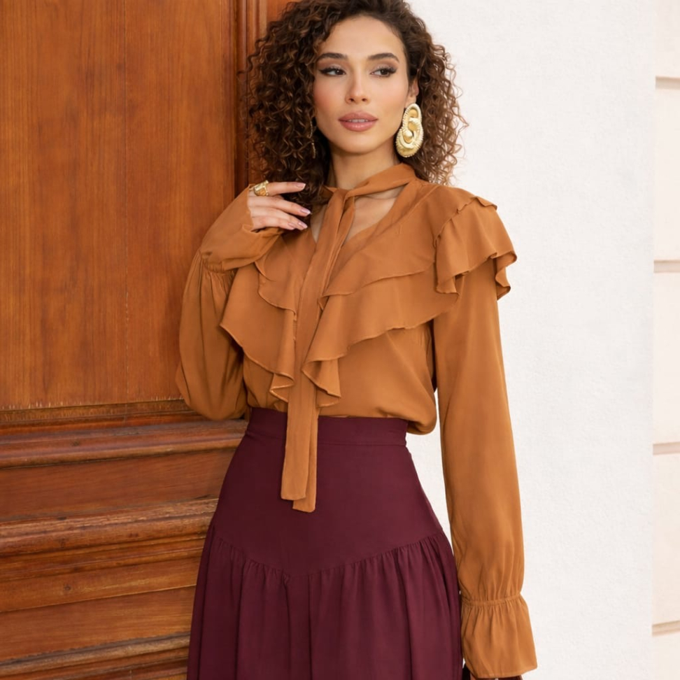 Blusa blusa com detalhe de amarração - #4