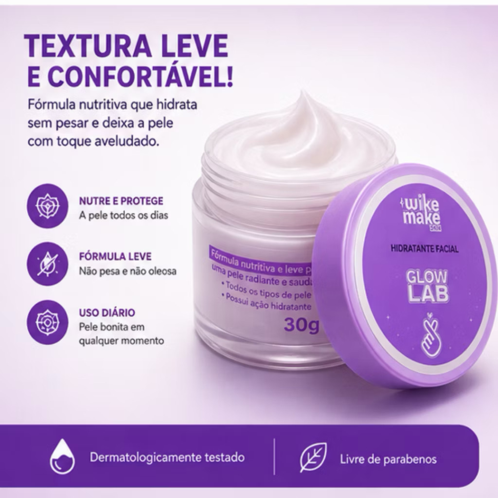 Hidratante Facial Glow Lab Wike Make Skin 30g - #3