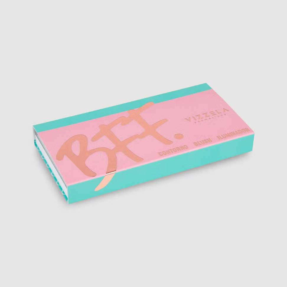 ￼Paleta de trio Contorno, Blush e Iluminador - Vizzela BFF