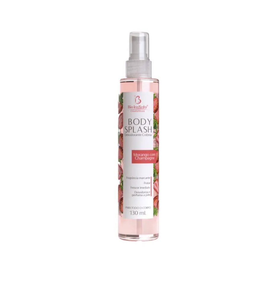 Body Splash Morango com Champagner 130ml - Bio Instinto Cosméticos