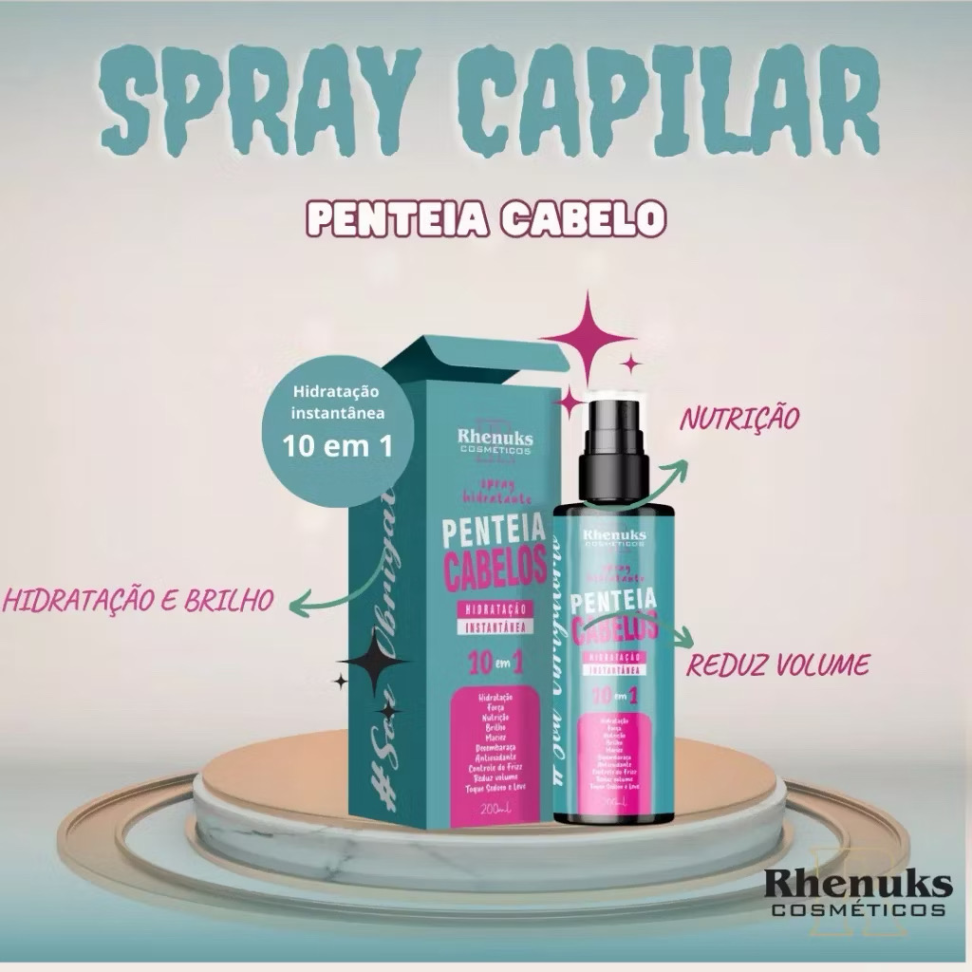 SPRAY CAPILAR PROTETOR TÉRMICO PENTEIA CABELOS - RHENUKS 200ML