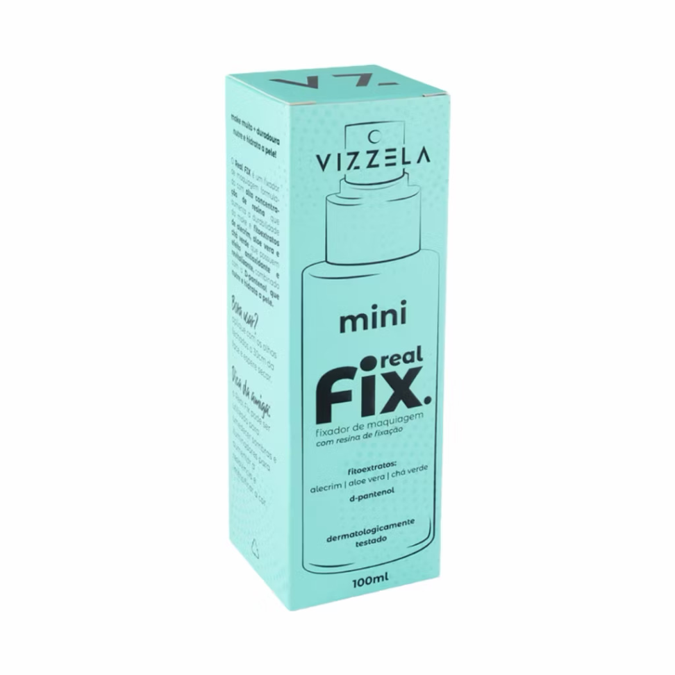 Mini Fixador Maquiagem Real Spray - Vizzela 100ml Alta Duração Vegano Original Vizzela