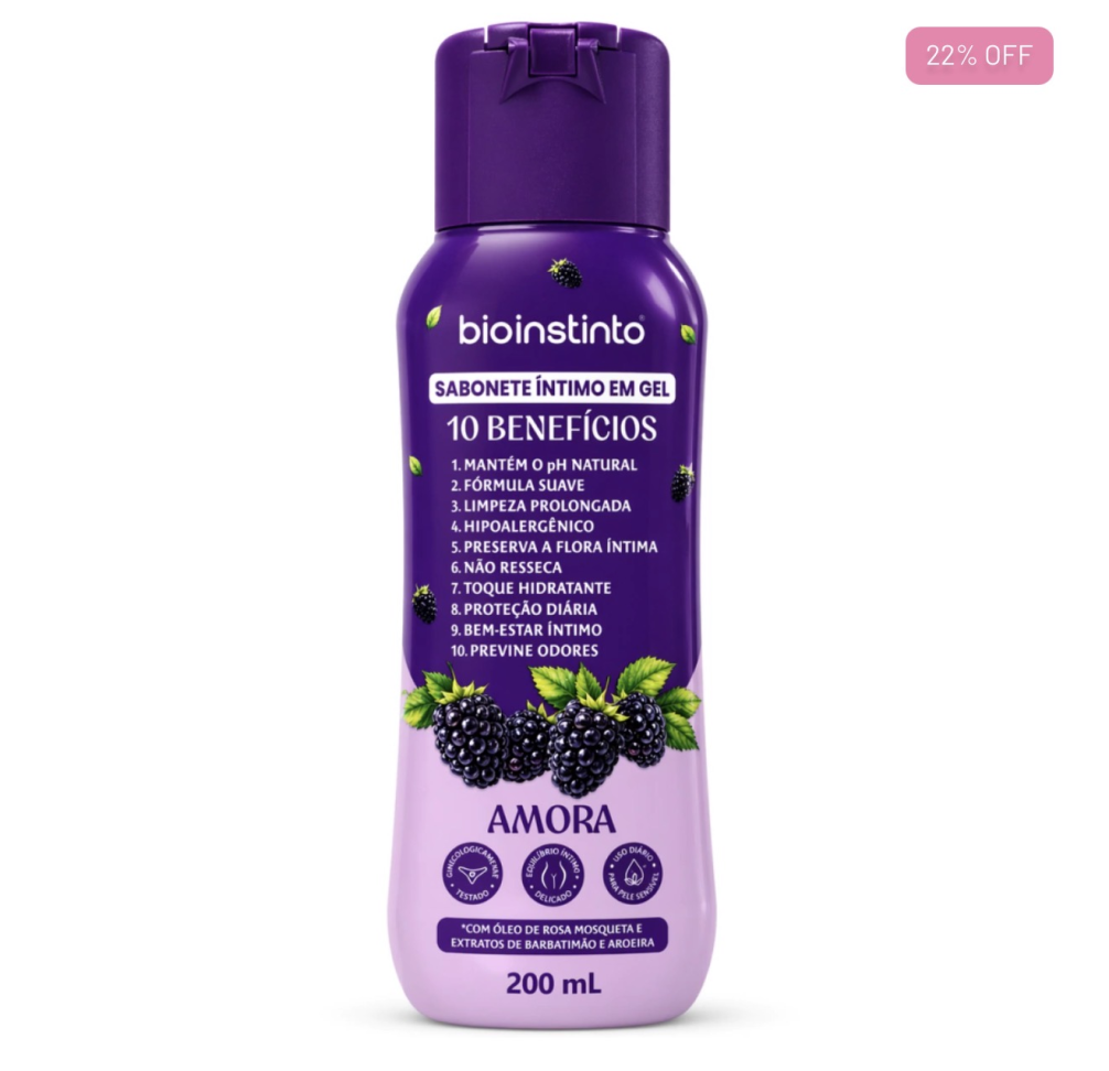 SABONETE INTIMO 10 BENEFICIOS AMORA BIO INSTINTO 200ML