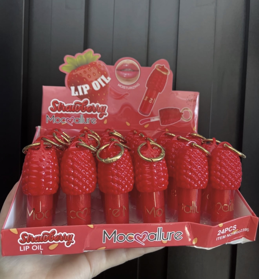 Lip oil de morango - Com chaveiro