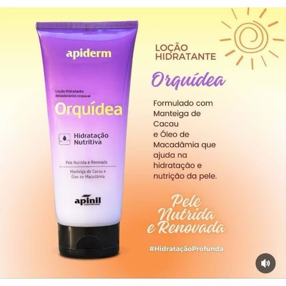 Creme Hidratante Corporal ORQUÍDEA 190g Apiderm - Apinil