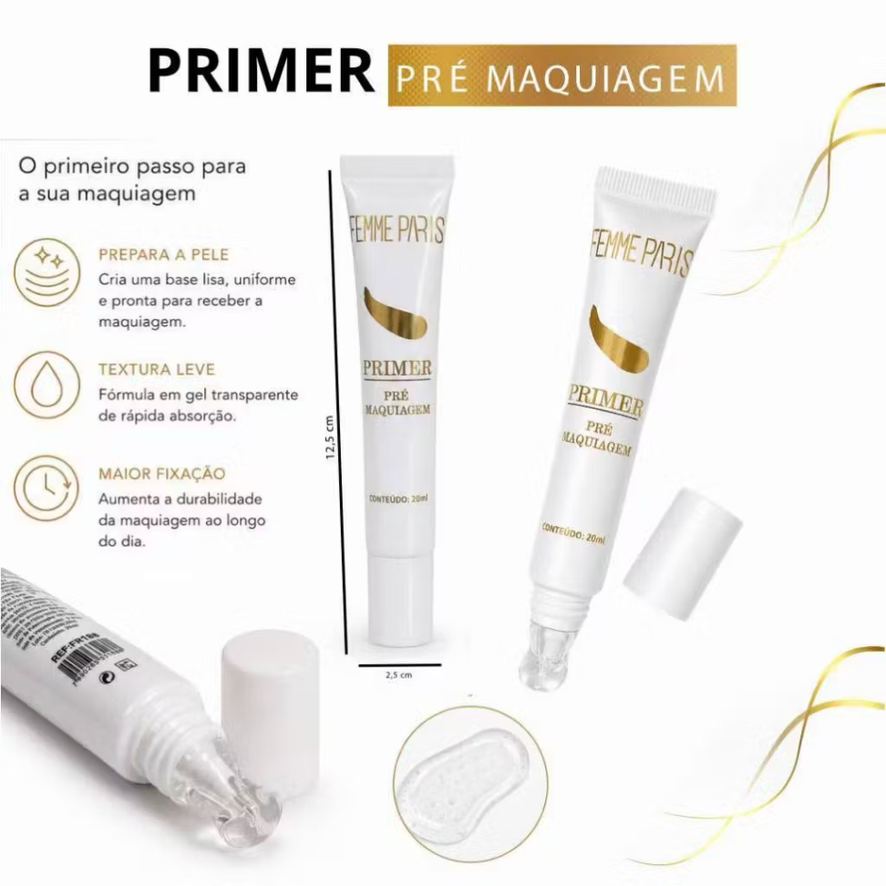 ATACADO: Primer Pré Maquiagem Femme Paris – Box com 24 Peças – FR188