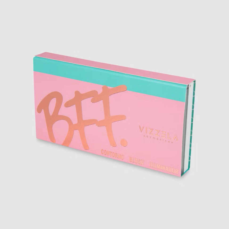 ￼Paleta de trio Contorno, Blush e Iluminador -  Vizzela BFF
