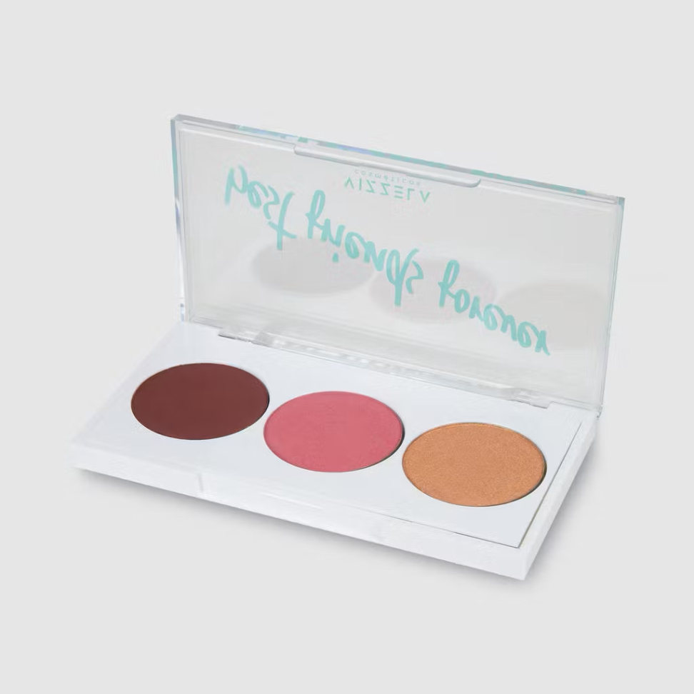 ￼Paleta de trio Contorno, Blush e Iluminador - Vizzela BFF