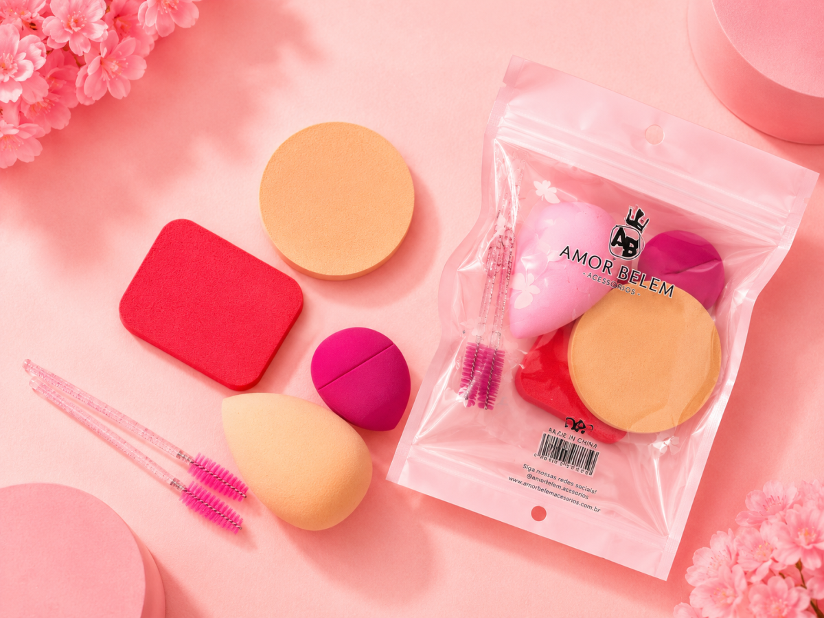 Kit de esponja + pincel para cílios