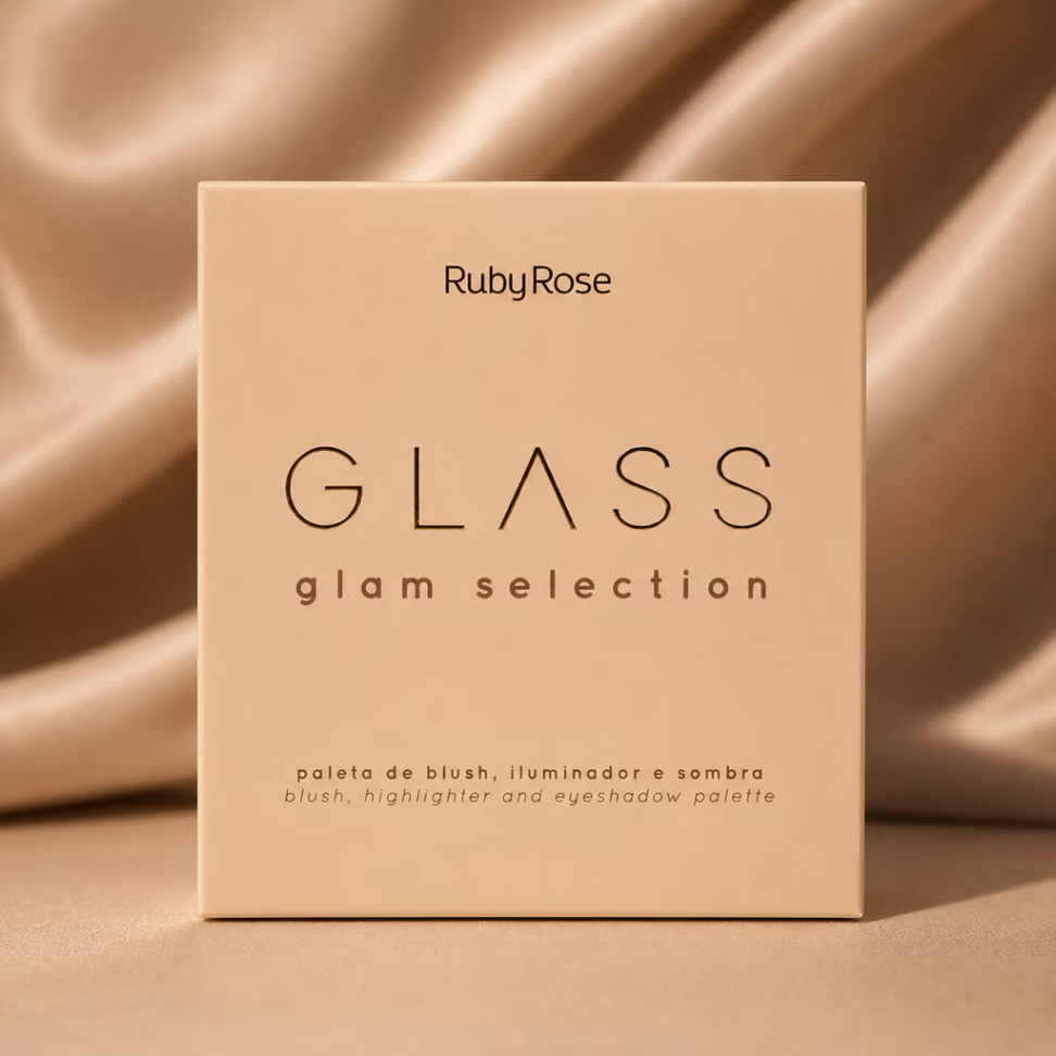 Ruby Rose Paleta de Sombras Blush e Iluminador Glass