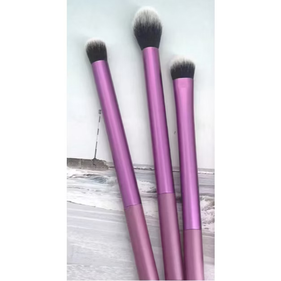 Kit 3 Pinceis para Maquiagem com cerdas macias