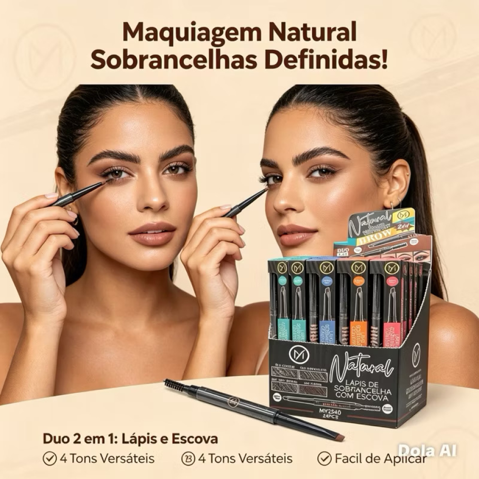 Lápis de sobrancelha com escova
