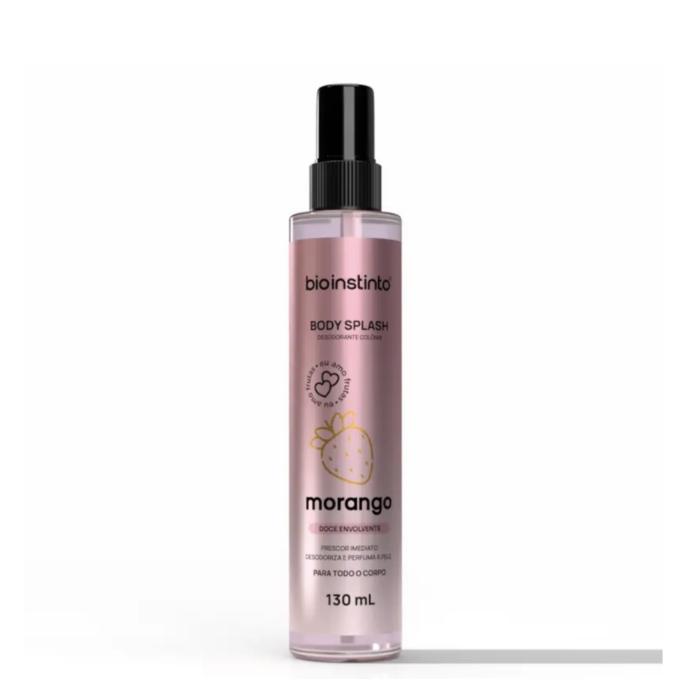 Colônia Body Splash Morango Doce Envolvente 130ml - Bio Instinto Cosméticos