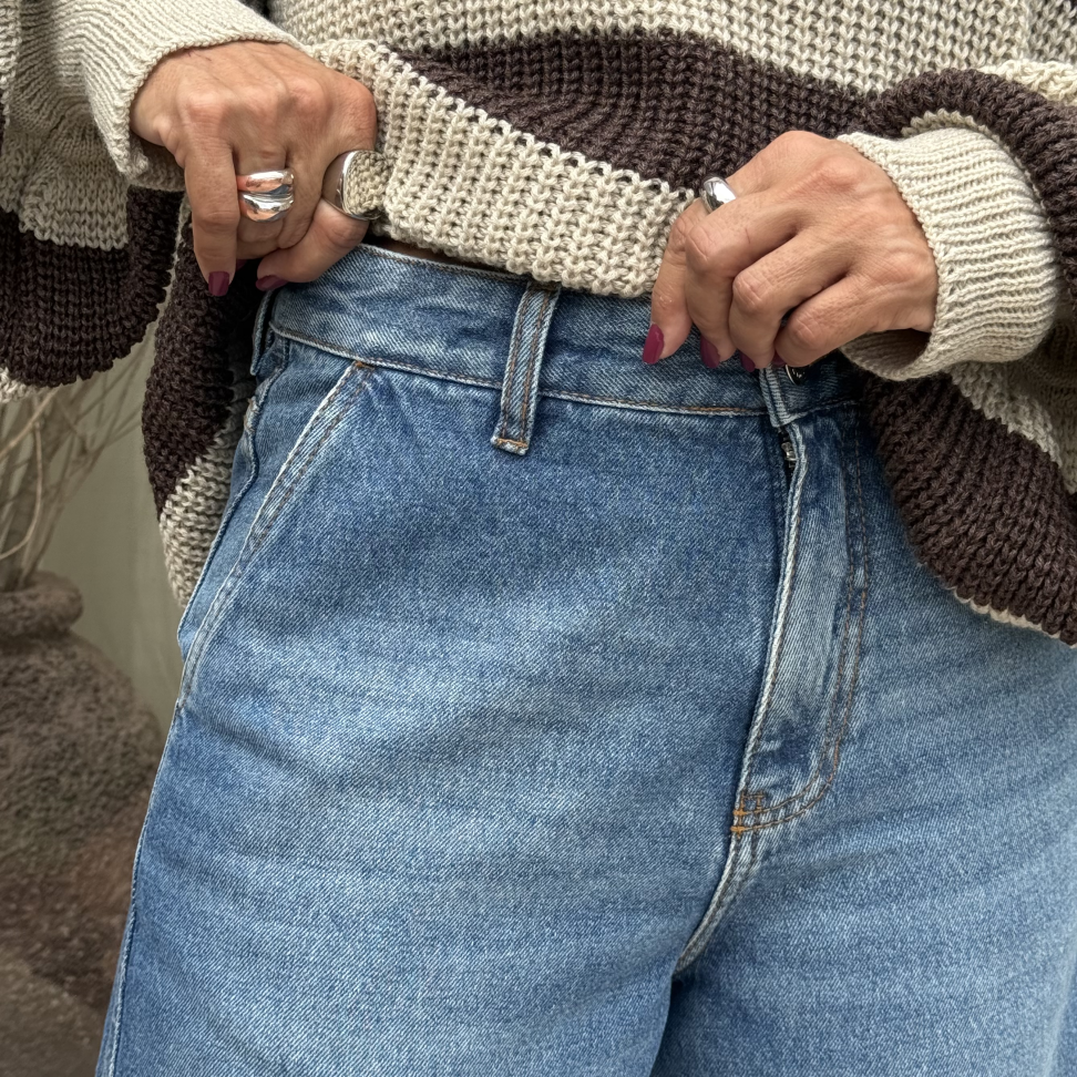 Calça Jeans Wide Leg Bolso Faca - #3