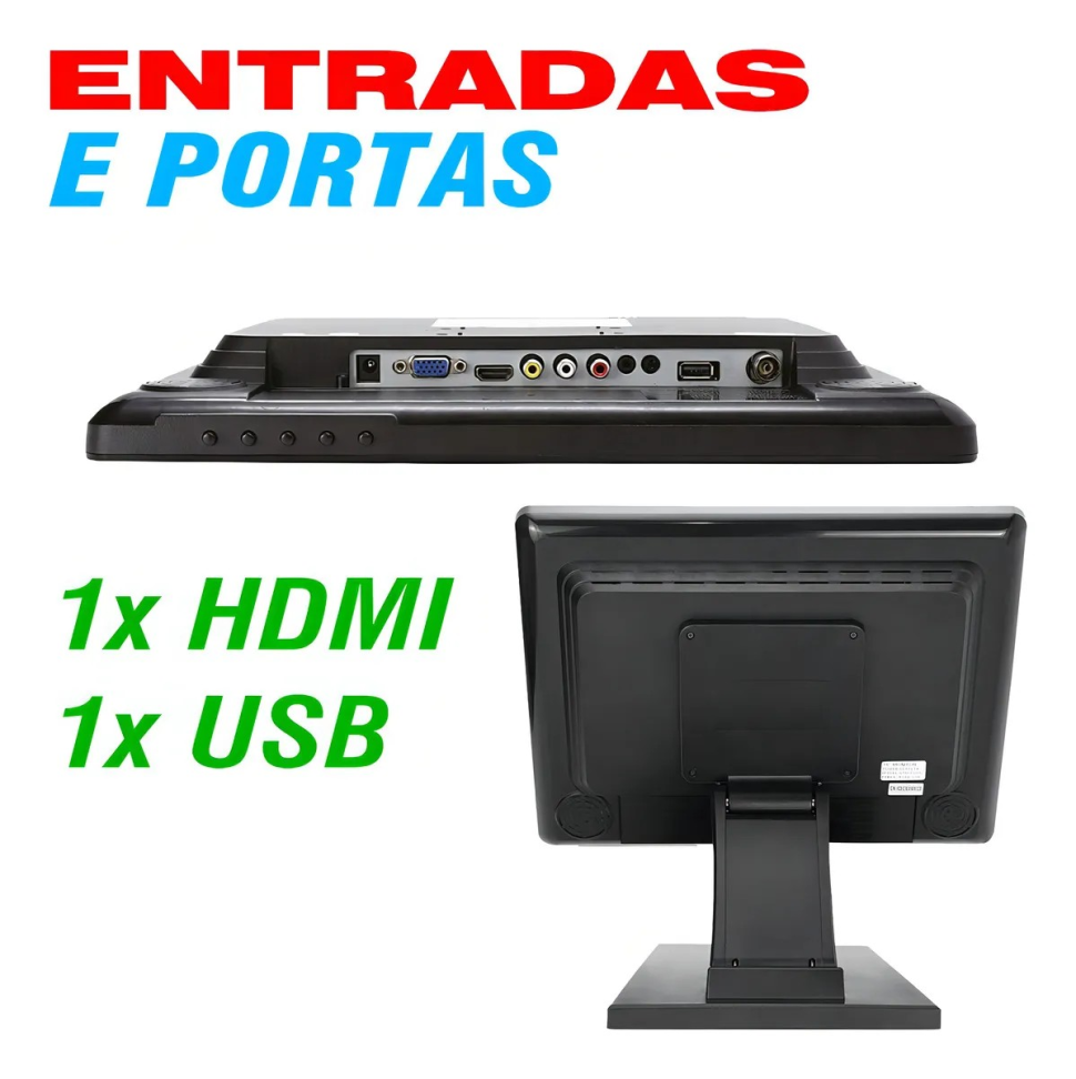 Monitor Touch Screen 15'' IPS Aitek Sigma Resolução 1024x768 HDMI Preto - #4