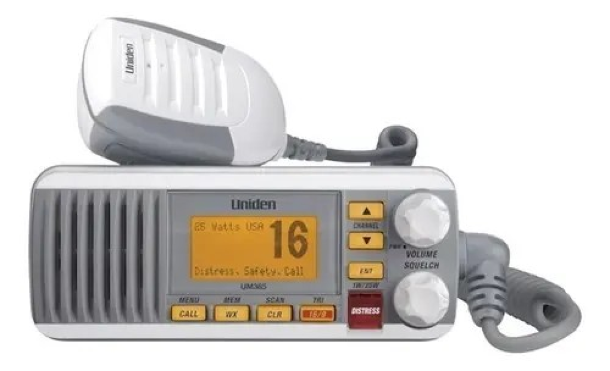 Rádio VHF Uniden UM385 Marítimo 75km DSC Alerta Meteorológico Mar