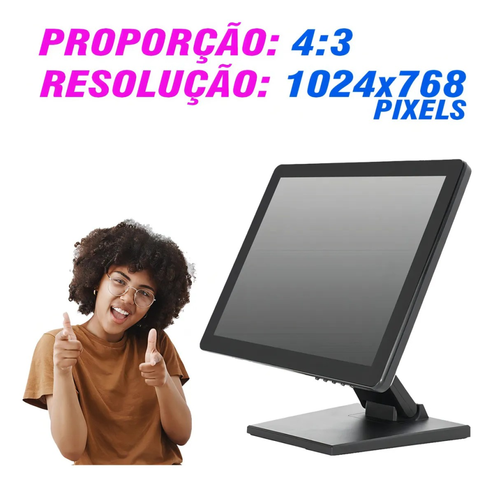 Monitor Touch Screen 15'' IPS Aitek Sigma Resolução 1024x768 HDMI Preto - #3