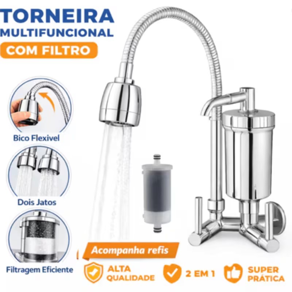 TORNEIRA FILTRO JATO DUPLO E 1/4 DE VOLTA