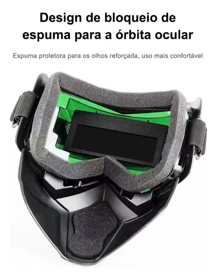 MÁSCARA PARA SOLDA ELÉTRICA SUPERFORTE COM ESCURECIMENTO AUTOMÁTICO.