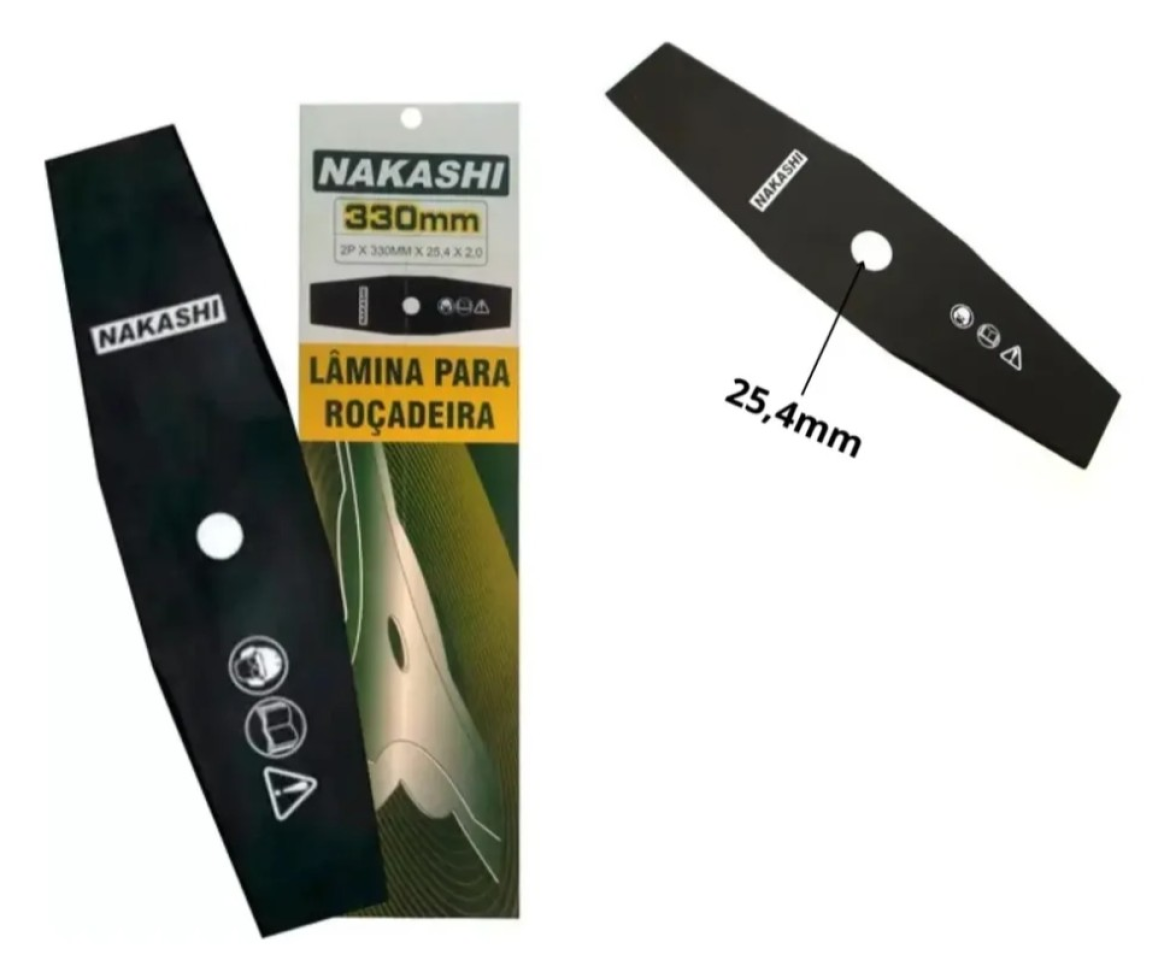 LÂMINA PARA ROÇADEIRA NAKASHI 2 PONTAS 33 CM FURO DE 2,5 CM. - #3