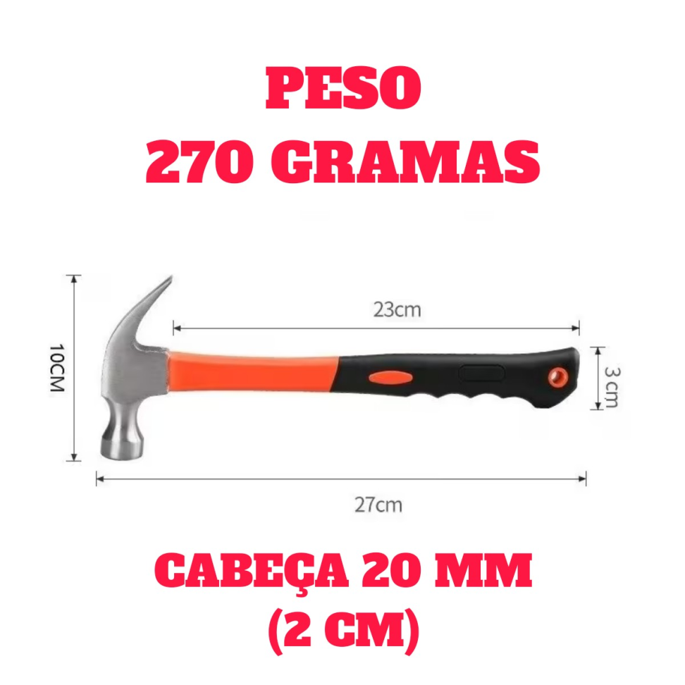 MARTELO EMBORRACHADO 20MM SUPERFORTE 270GRS