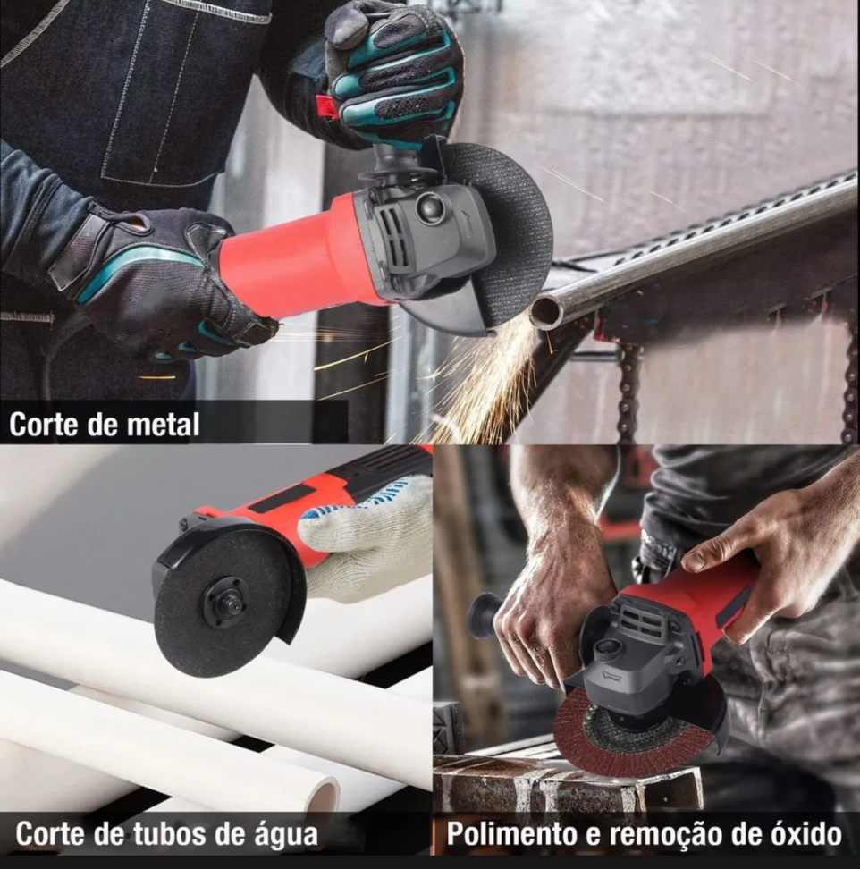ESMERILHADEIRA ELÉTRICA SUPERFORTE 4.1/2 POLEGADAS 110V 900W DE POTÊNCIA. - #4