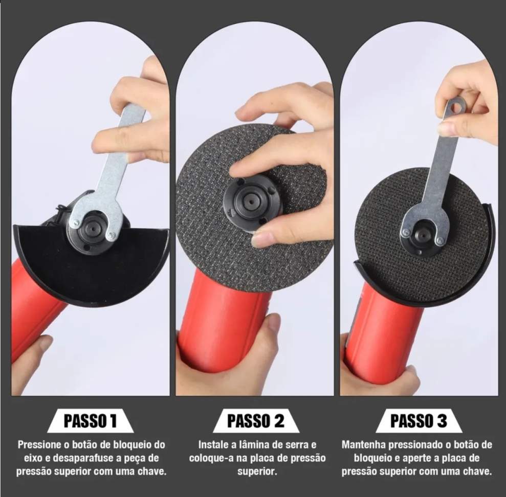 ESMERILHADEIRA ELÉTRICA SUPERFORTE 4.1/2 POLEGADAS 110V 900W DE POTÊNCIA.