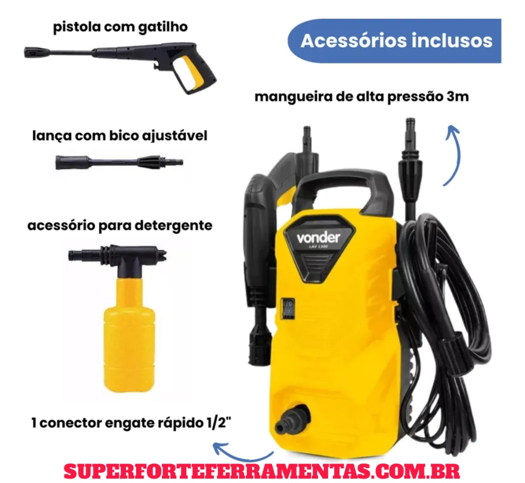 LAVADORA ALTA PRESSÃO VONDER 1300 LIBRAS 127V.