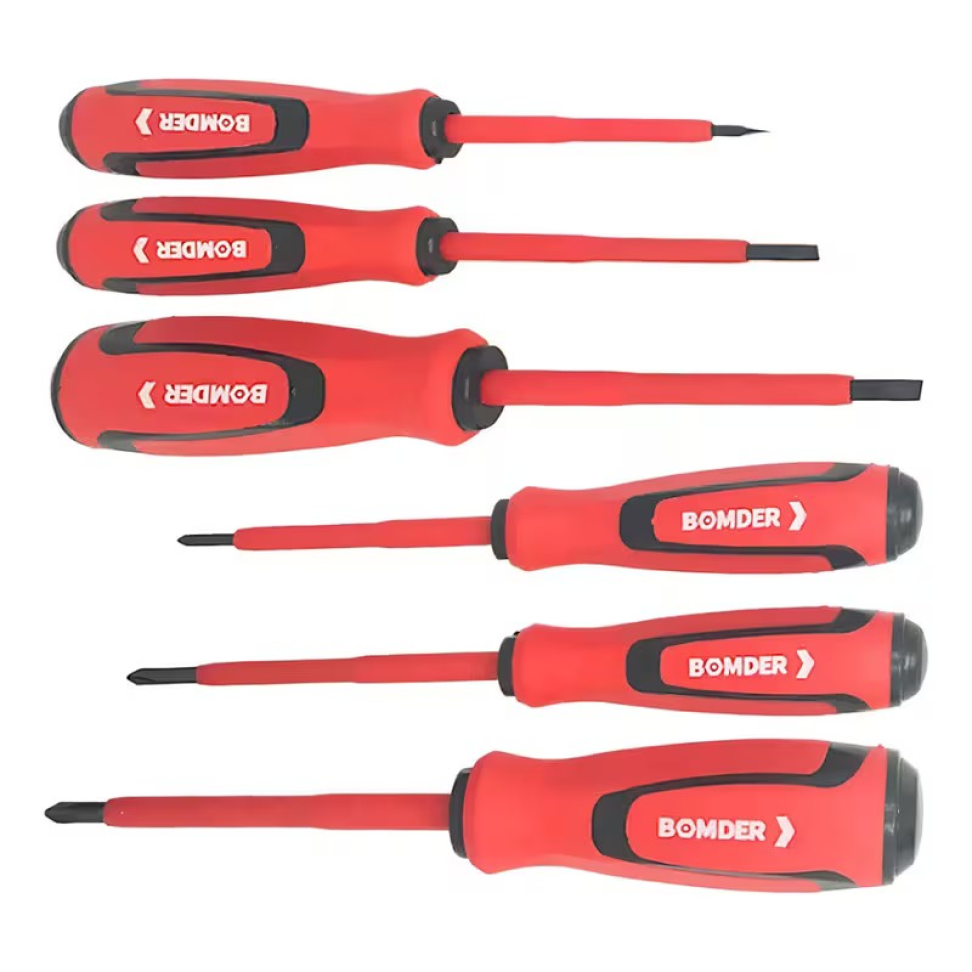 KIT CHAVE DE FENDA X PHILIPS 6 PEÇAS ISOLADAS PONTA MAGNÉTICA PARA ELETRICISTA.