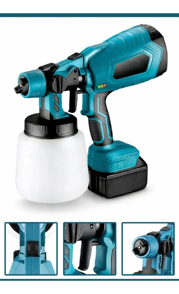PISTOLA PULVERIZADORA PARA PINTURA COM 2 BATERIAS 21V .