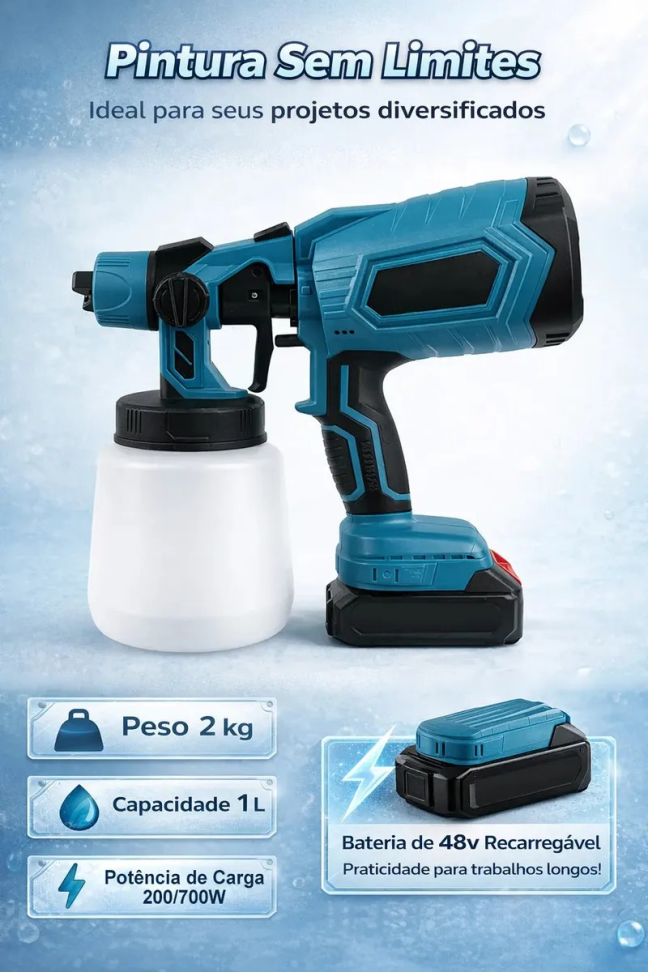 PISTOLA PULVERIZADORA PARA PINTURA COM 2 BATERIAS 21V . - #3