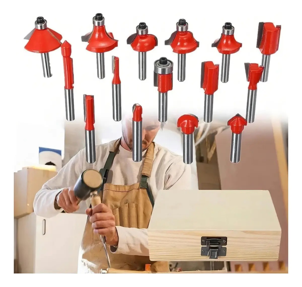 JOGO DE FRESAS PARA TUPIA, AÇO CARBONO 15 PEÇAS.