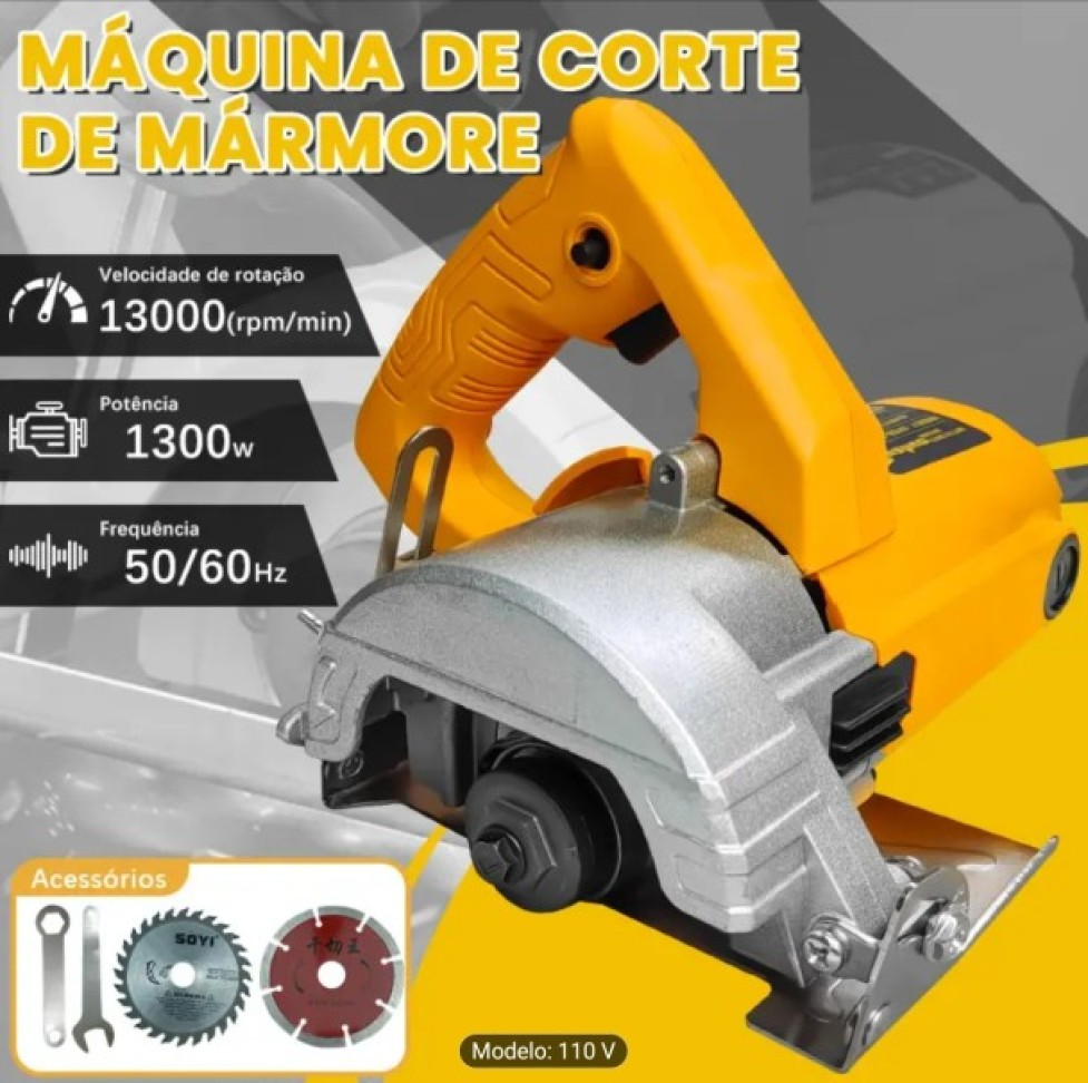 SERRA MÁRMORE PROFISSIONAL HUAHUO 1300 WATTS 110 VOLTS.