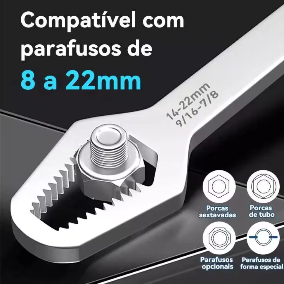 CHAVE MULTIMEDIDAS PARA PORCAS DE 8 A 22MM.