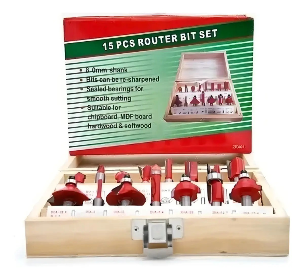JOGO DE FRESAS PARA TUPIA, AÇO CARBONO 15 PEÇAS.