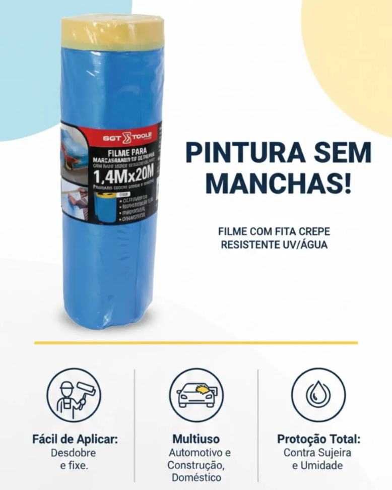 Salva Pintura Sgt Tools 1,4x20m Proteção Poeira E Respingo