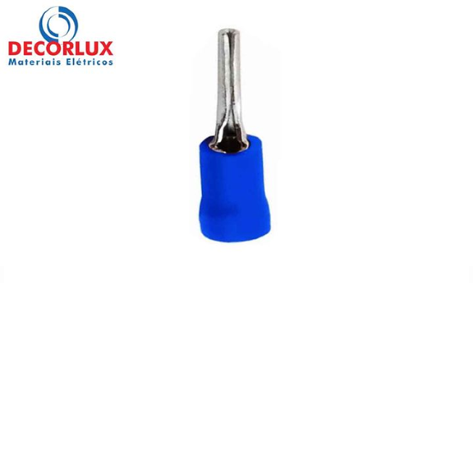 TERMINAL PINO PRÉ ISOLADO 23,0MM 1,5-2,5MM 27A AZUL PACOTE COM 100 PEÇAS DECORLUX