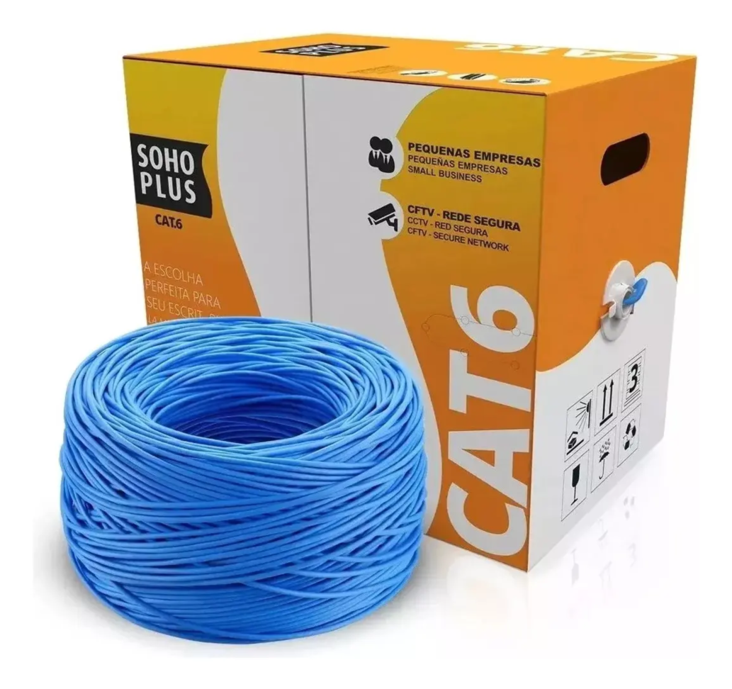 Cabo de Rede CAT6 Anti-Chamas CMX 4 Pares 8 Fios 100% Cobre