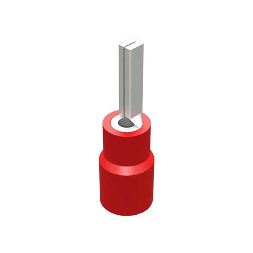 TERMINAL PINO PRÉ ISOLADO 10,0MM 50A VERMELHO PACOTE COM 50 PEÇAS DECORLUX