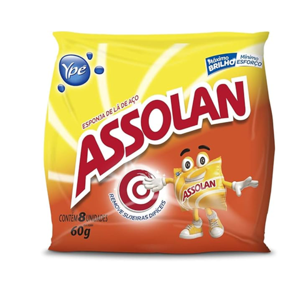ESPONJA LÃ DE AÇO ASSOLAN PCT C 8