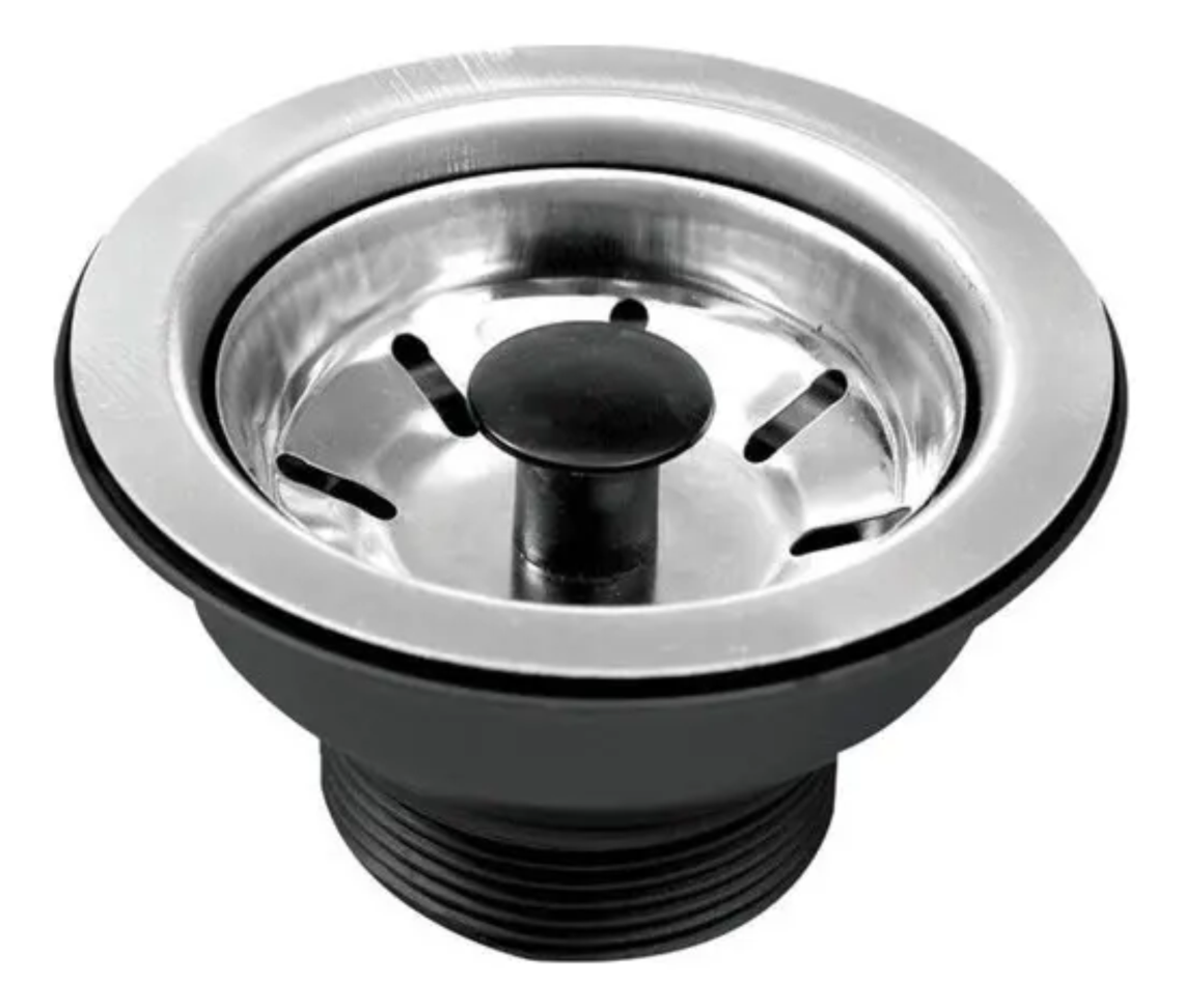 Válvula Para Pia Inox 3.1/2 Com Tampa Inox