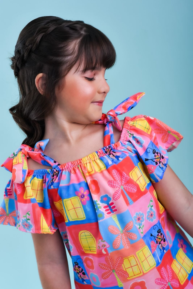 CONJUNTO INFANTIL CAROLINA MANGA CIGANA ESTAMPADO TAM:4 - #3