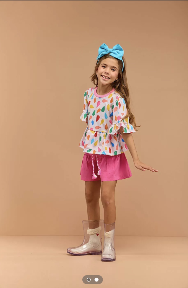 Conjunto Bia - PINGOS DE COR OFF TAM:8
